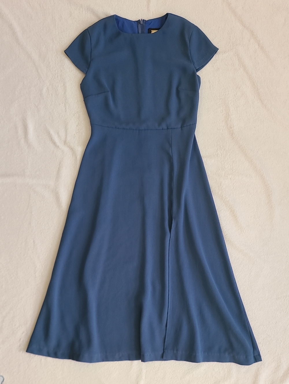 Alexia Admor Blue Lily Midi Dress Cap Sleevea 6 Slit Modest Flowy Preppy Wedding
